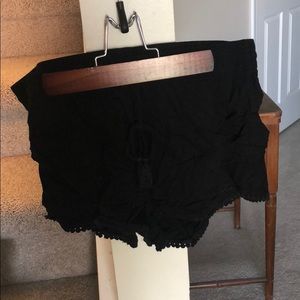 Black fringe shorts Old Navy